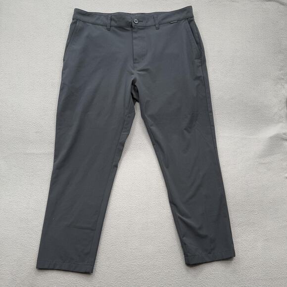TravisMathew Pants Mens 35 Black Stretch Performance Golf Chino Lightweight Tech - Picture 1 of 8